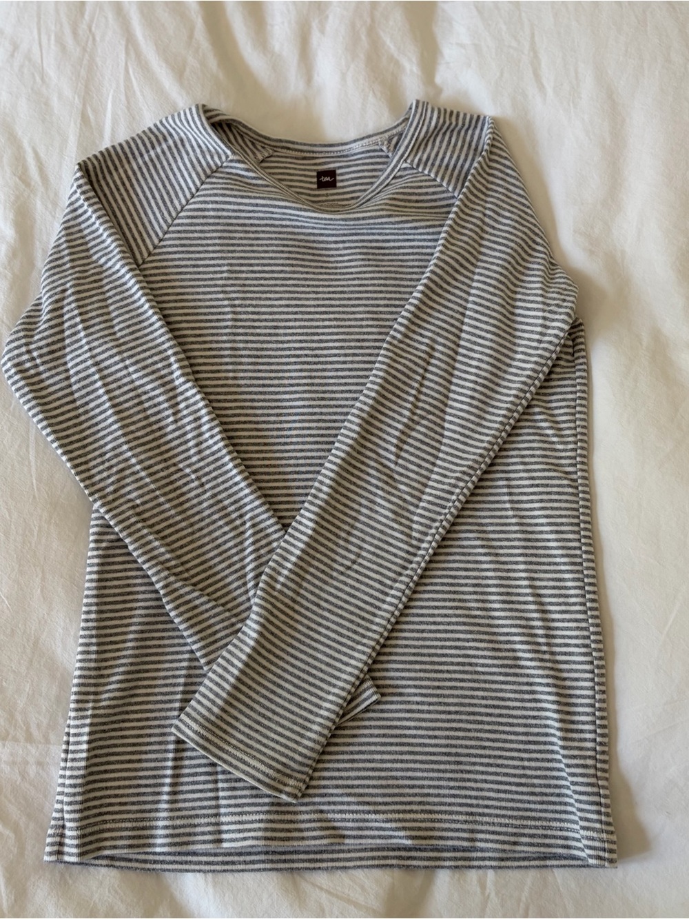 Kids' Gray & White Striped Long-Sleeve Tee